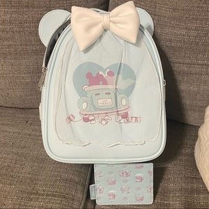 Lougnefly NWT Disney Wedding Backpack & Matching Card Holder